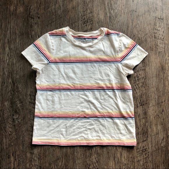 rainbow stripe madewell tee! - Picture 2 of 4